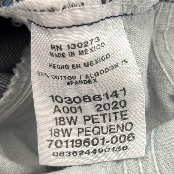 Lee Jeans Womens 18W Petite High Rise Comfort Elastic Waist Tapered Leg Stretch - Picture 8 of 14